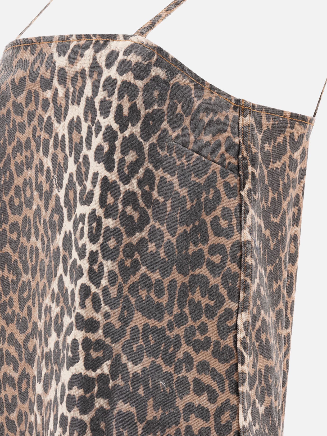 Ganni Abito leopardato 16449348_34 Brown 4