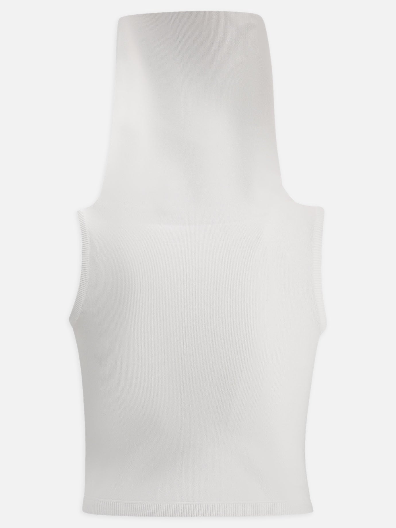 Alaïa Top con cappuccio in maglia 12053461_36 White 2