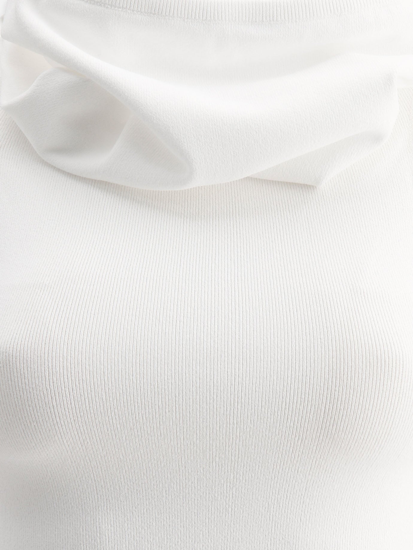 Alaïa Top con cappuccio in maglia 12053461_36 White 3