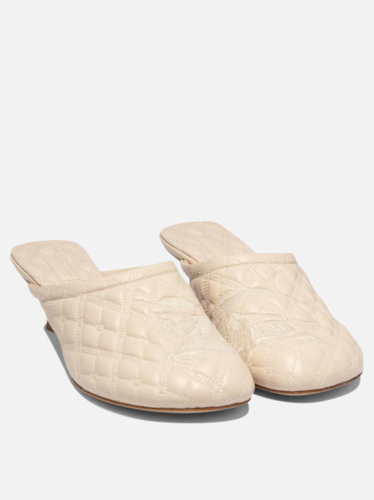 Mules 75% calf leather 25% polyester - 100% leather Beige - Burberry Women | PDP | VIETTI Online Store | 2