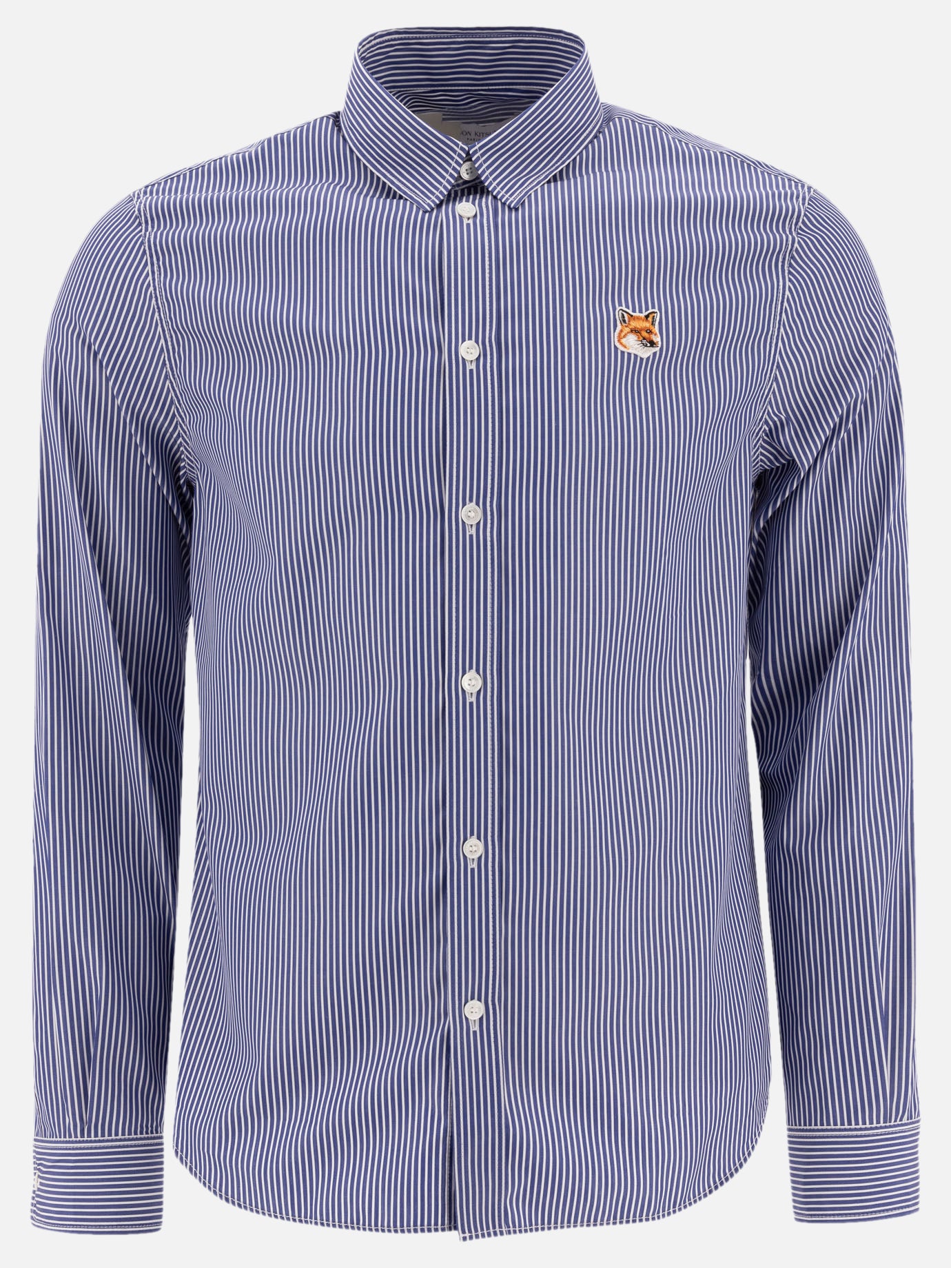 Maison Kitsuné "Fox Head" striped shirt 16386170_38 Blue 1