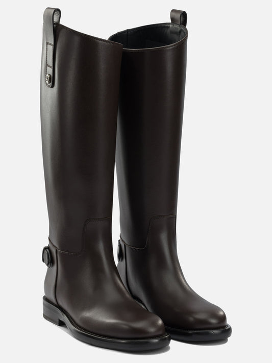 Knee-high 100% calf leather - 100% rubber Brown - Burberry Women | PDP | VIETTI Online Store | 2