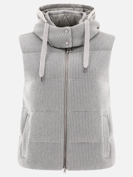 Giacche smanicate 96% cotton 4% polyester  Grigio - Brunello Cucinelli Donna | PLP | VIETTI Online Store 
