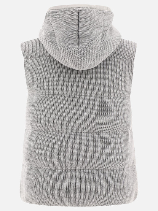 Giacche smanicate 96% cotton 4% polyester  Grigio - Brunello Cucinelli Donna | PLP | VIETTI Online Store | 2
