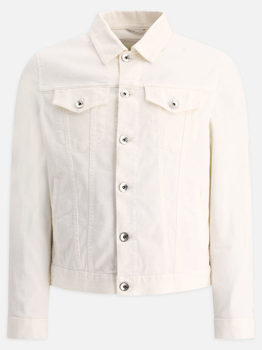 Overshirt jackets Solid colour  White - Brunello Cucinelli Men | PLP | VIETTI Online Store 
