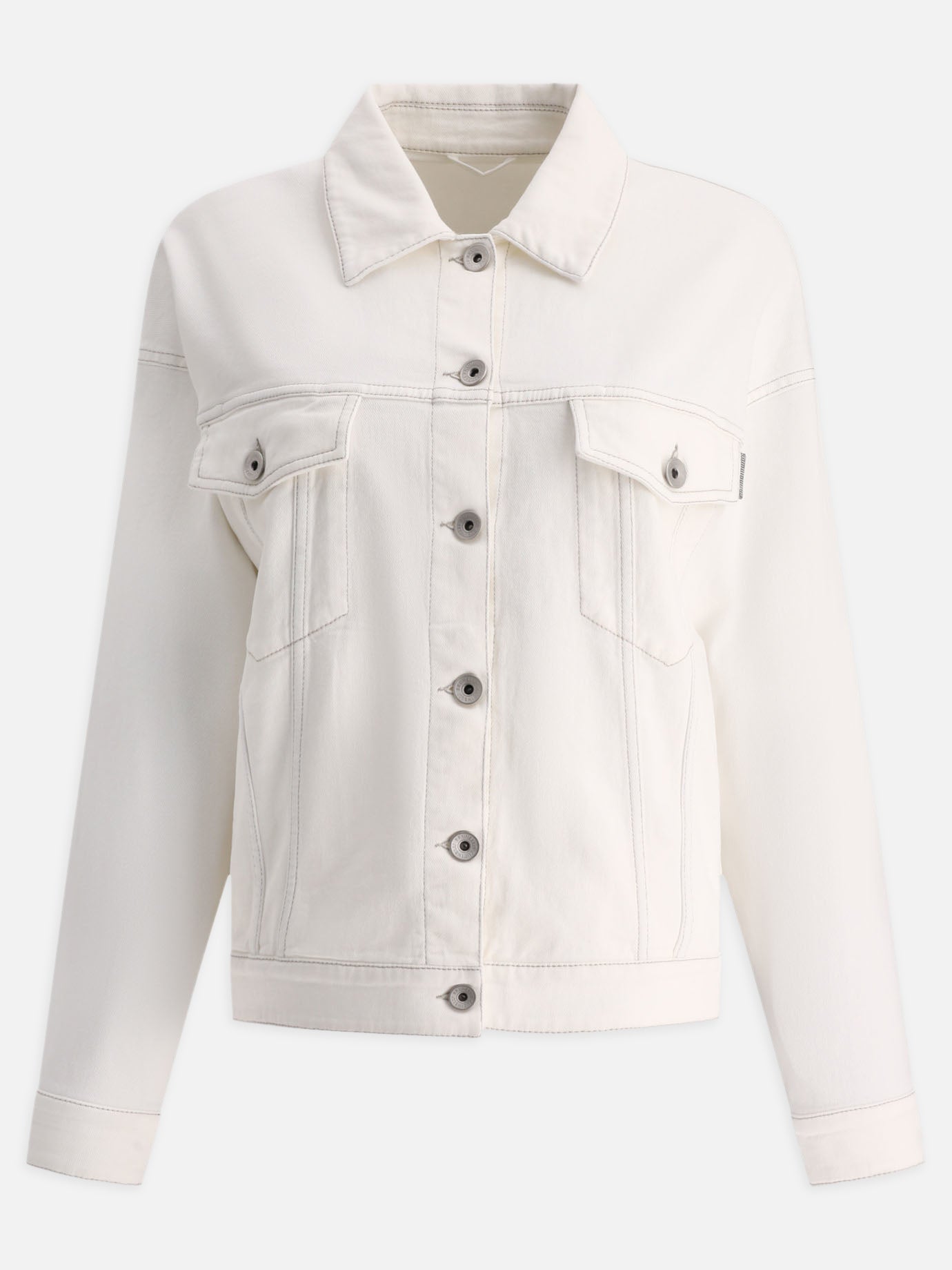 Giacche in denim 98% cotton 2% elastane  Bianco - Brunello Cucinelli Donna | PDP | VIETTI Online Store | Zoom-Modal
