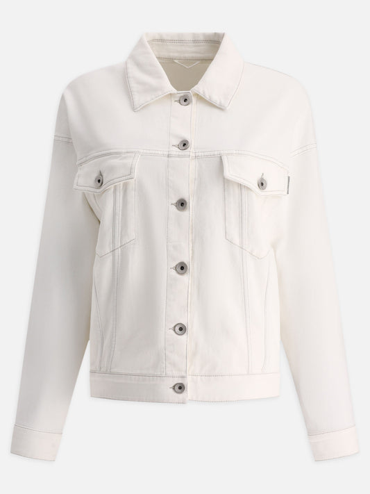 Giacche in denim 98% cotton 2% elastane  Bianco - Brunello Cucinelli Donna | PLP | VIETTI Online Store 
