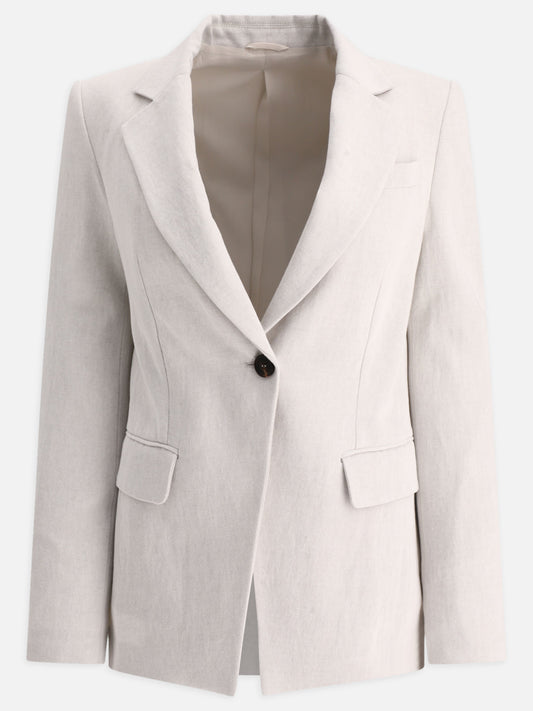 Blazer 80% cotton 20% linen  Grigio - Brunello Cucinelli Donna | PLP | VIETTI Online Store 
