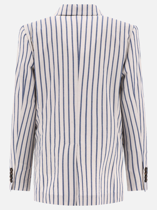 Blazer 95% cotton 3% linen 2% ramie  Azzurro - Brunello Cucinelli Donna | PLP | VIETTI Online Store | 2
