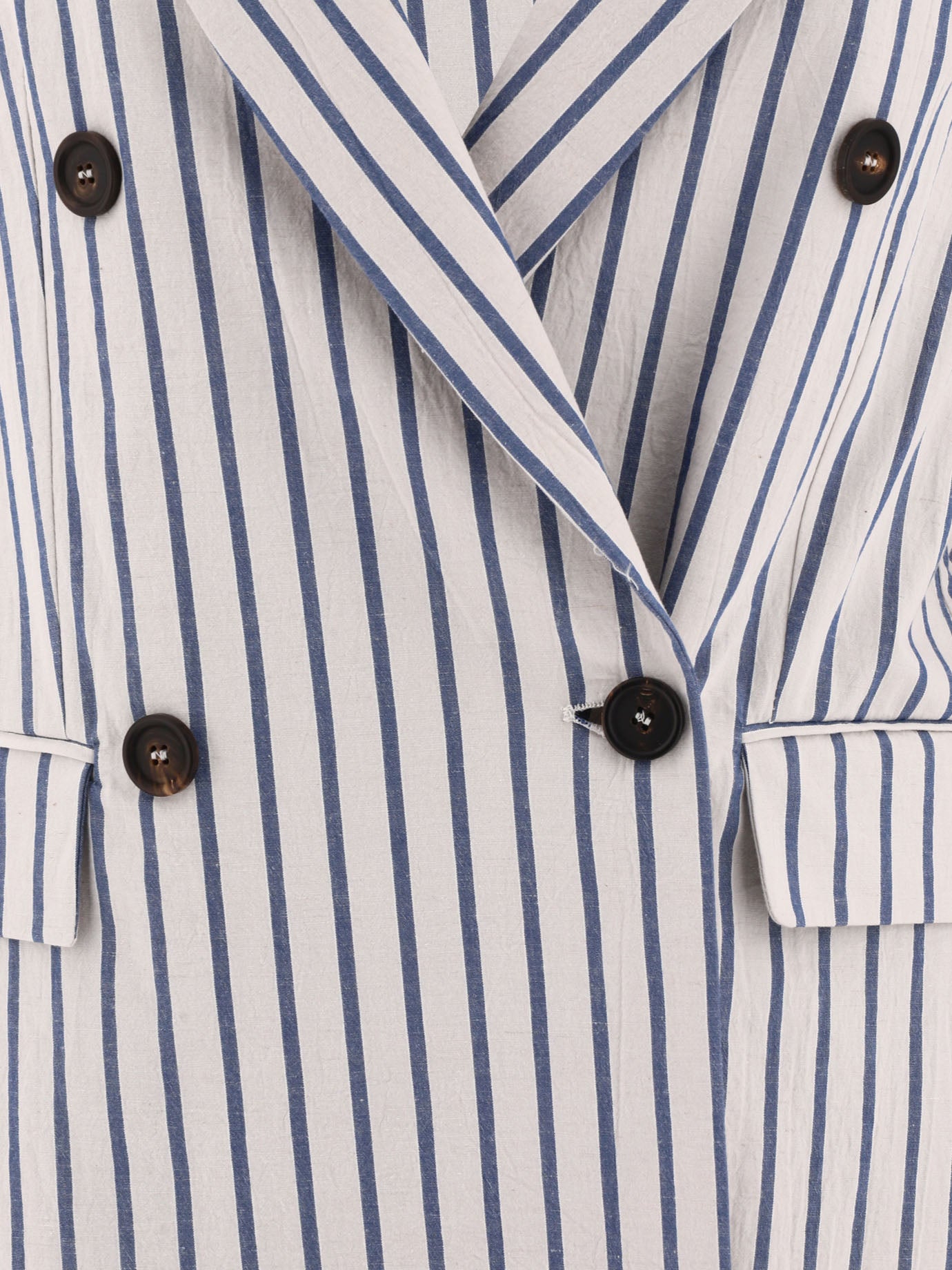 Blazer 95% cotton 3% linen 2% ramie  Azzurro - Brunello Cucinelli Donna | PDP | VIETTI Online Store | thumbnail_3