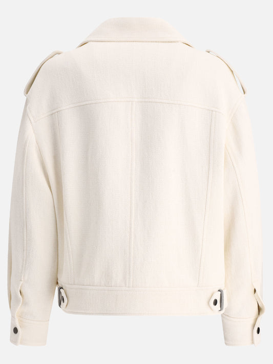Giacche in pelle 66% cotton 34% linen  Bianco - Brunello Cucinelli Donna | PLP | VIETTI Online Store | 2
