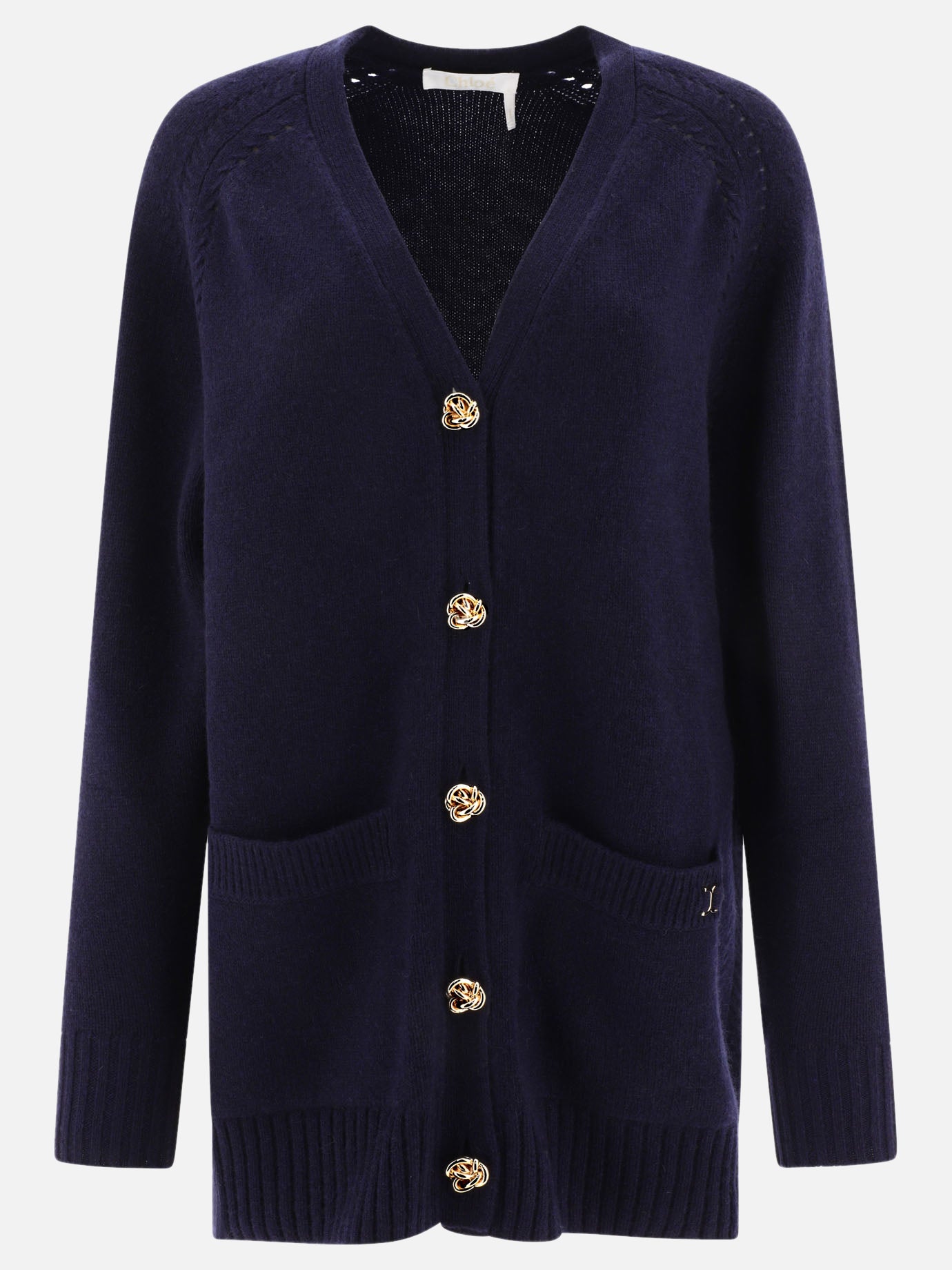 Cardigans 96% cashmere 4% wool  Blue - Chloé Women | PDP | VIETTI Online Store | thumbnail