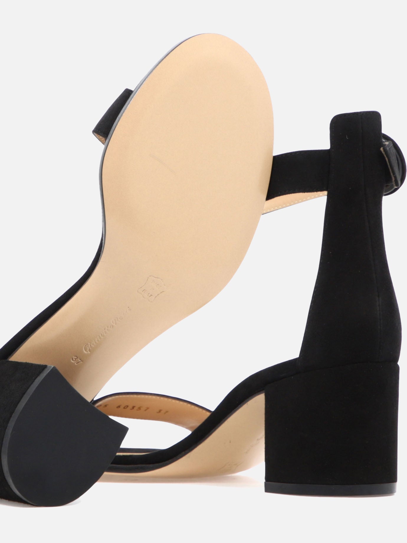 Heeled sandals 100% suede - 100% leather  Black - Gianvito Rossi Women | PDP | VIETTI Online Store | thumbnail_5