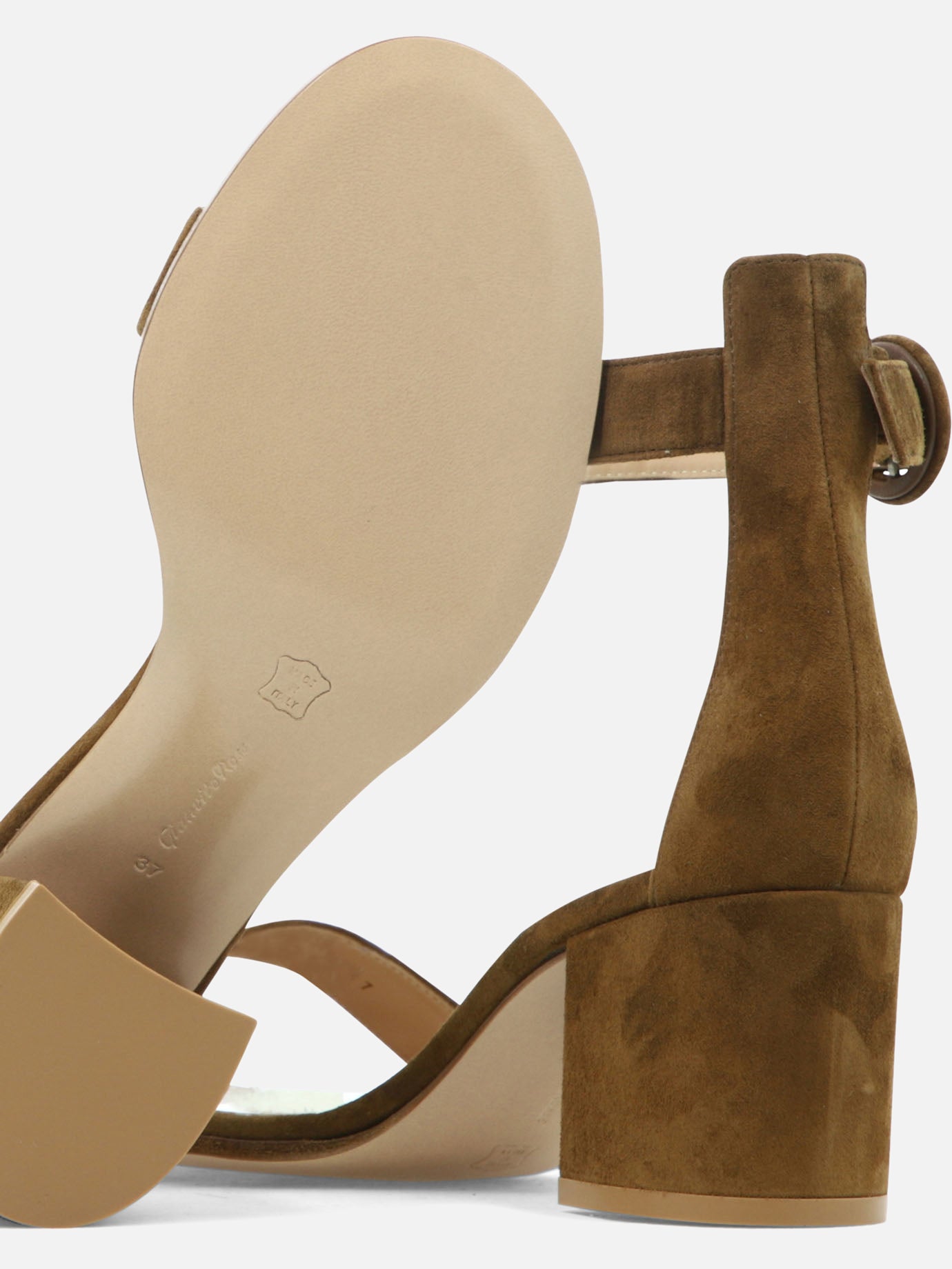 Heeled sandals 100% suede - 100% leather  Brown - Gianvito Rossi Women | PDP | VIETTI Online Store | thumbnail_5