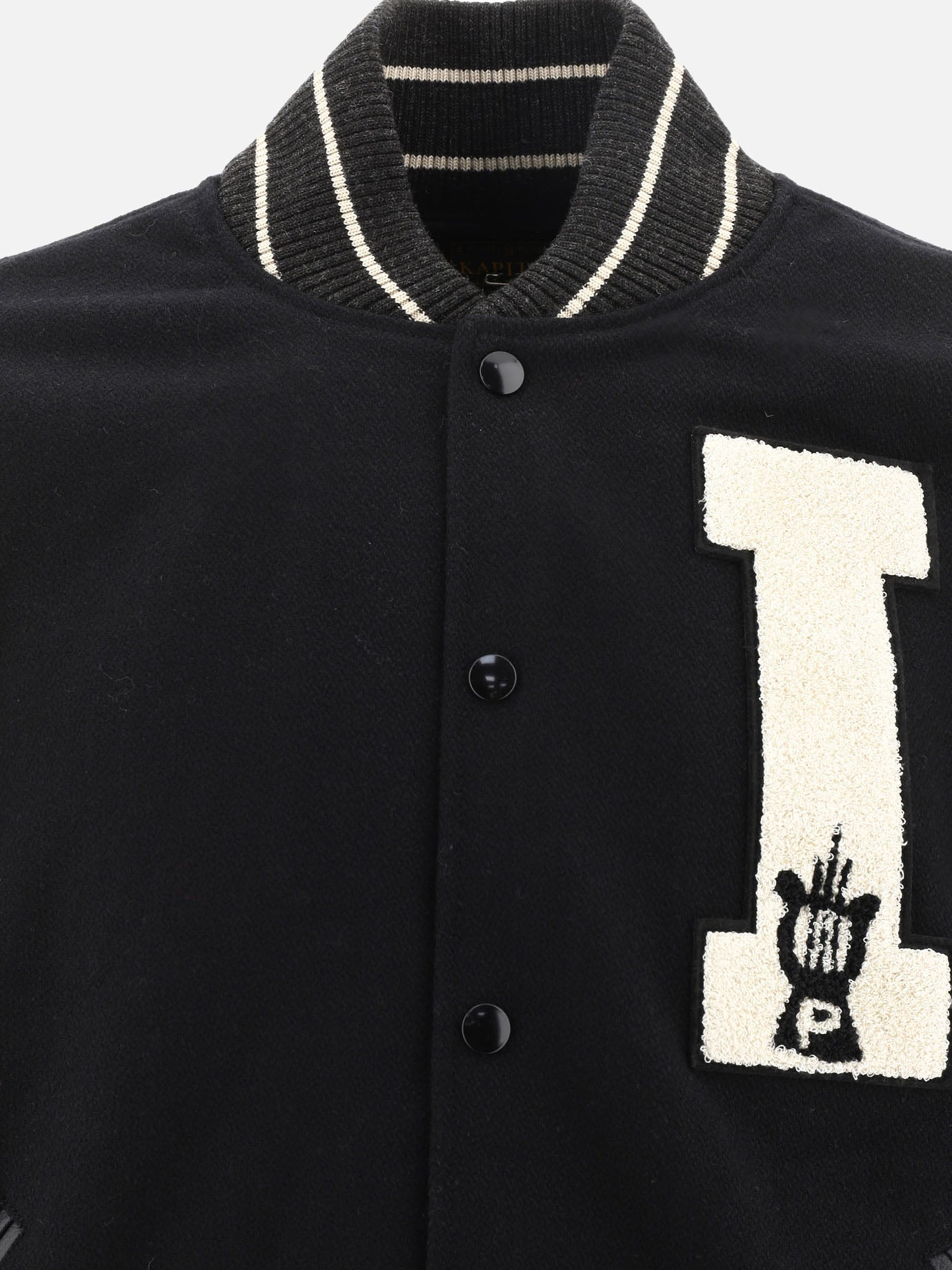 KAPITAL "I-Five" varsity bomber jacket Black