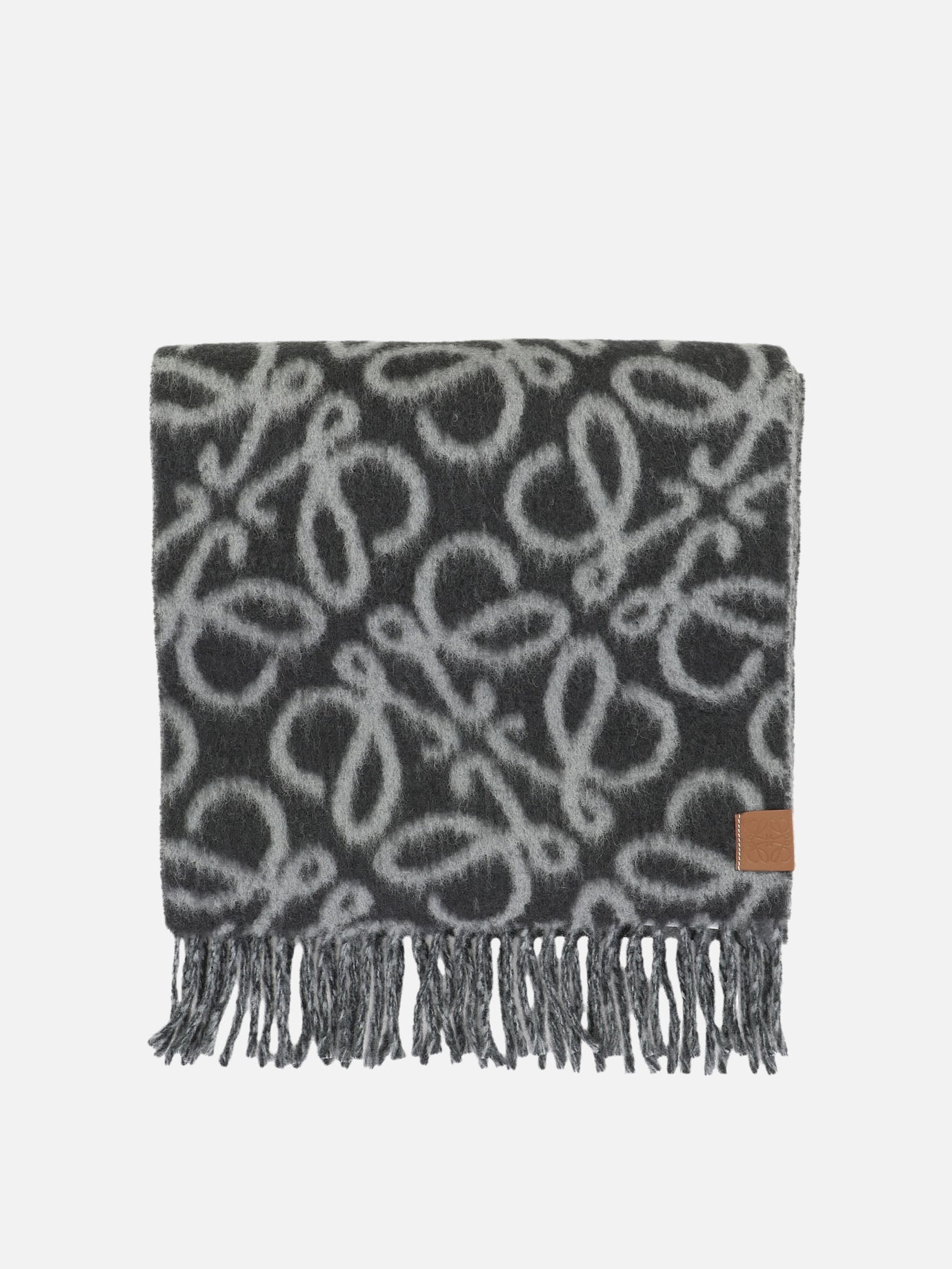 Fringed scarves 43% alpaca 32% wool 20% polyamide 5% leather  Black - Loewe Women | PDP | VIETTI Online Store | thumbnail