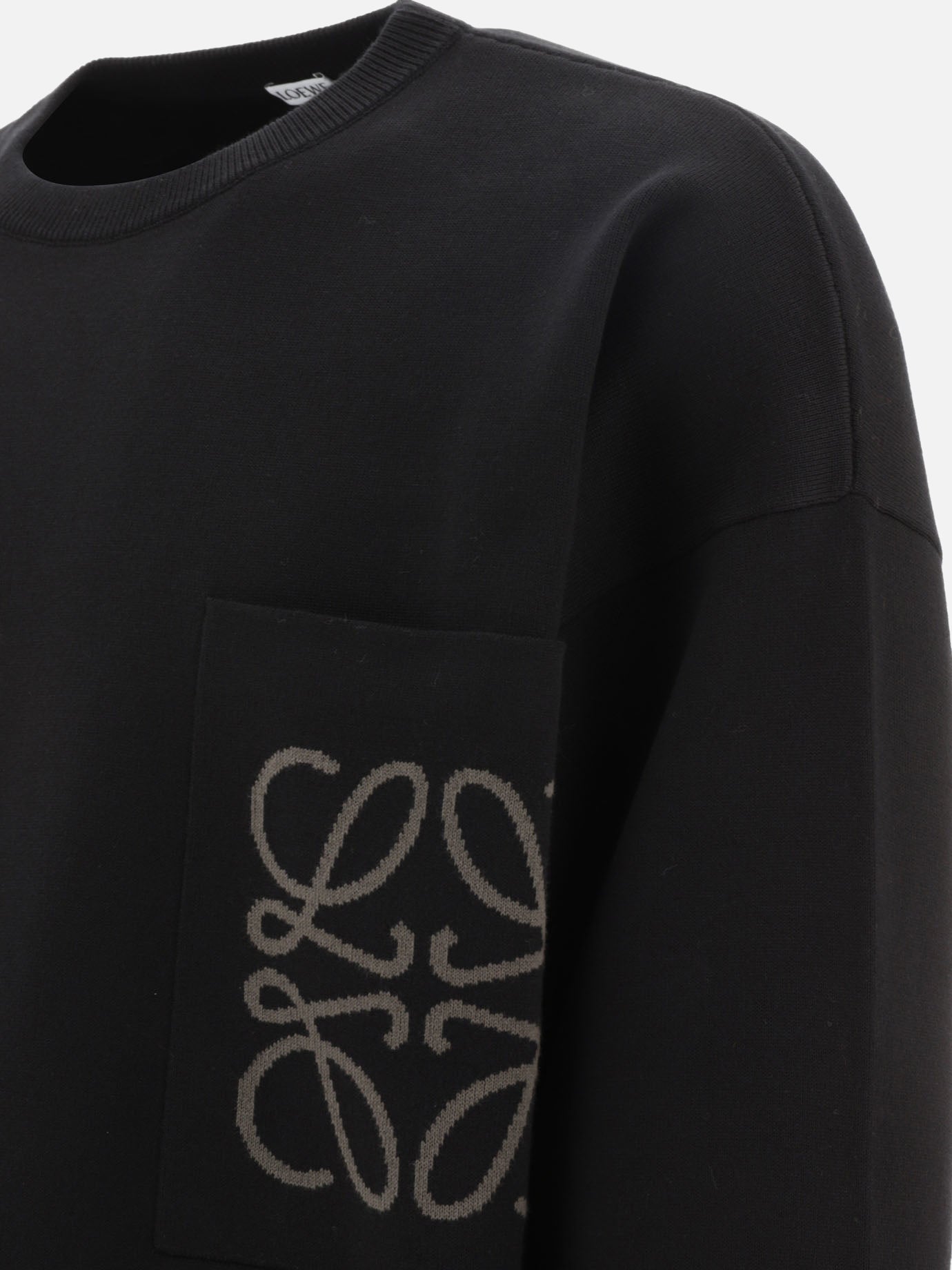 Crewneck sweaters 49% viscose 43% cotton 6% polyamide 2% elastane  Black - Loewe Men | PDP | VIETTI Online Store | thumbnail_4