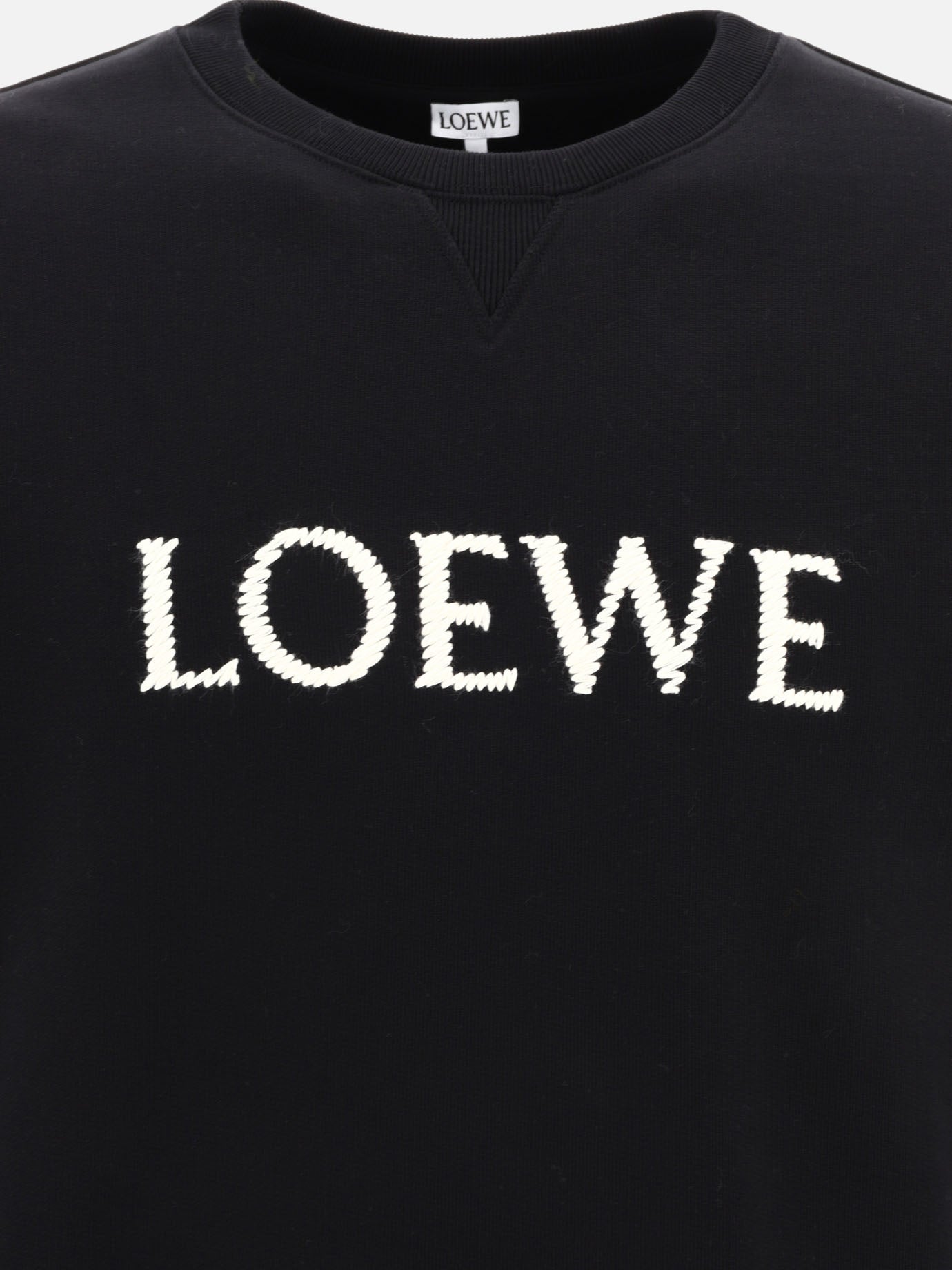 Crewnecks 95% cotton 3% linen 2% acrylic  Black - Loewe Men | PDP | VIETTI Online Store | Zoom-Modal_3
