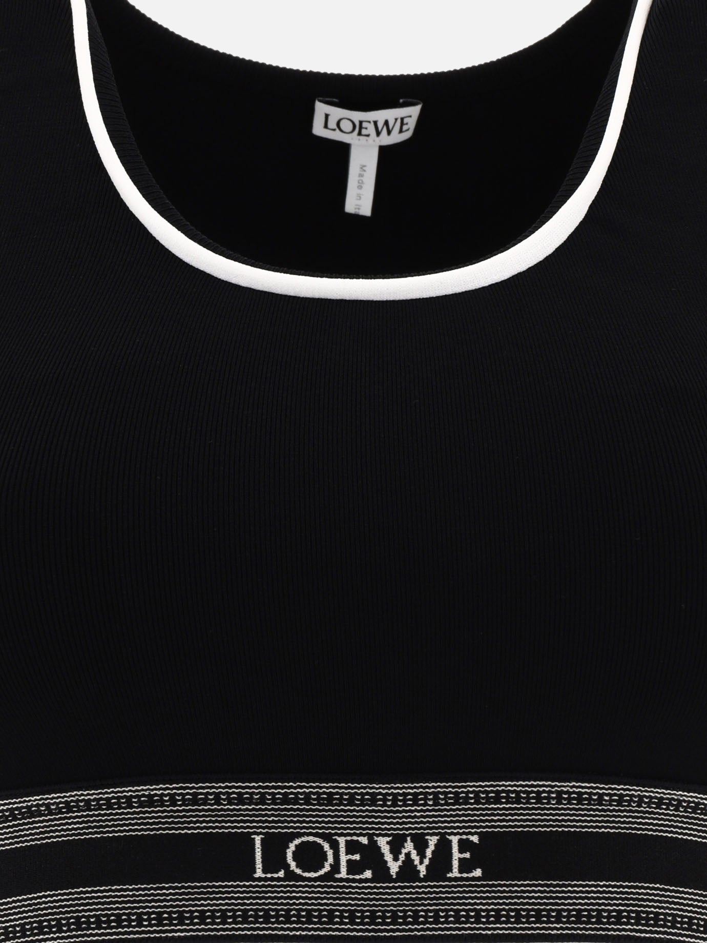 Crop tops 56% viscose 14% polyamide 11% polyester 7% elastan  Black - Loewe Women | PDP | VIETTI Online Store | thumbnail_3