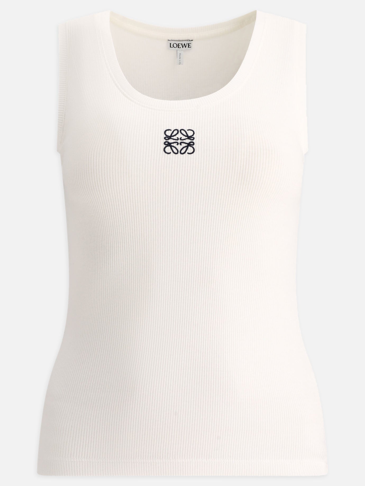 Tank tops 94% cotton 3% polyester 3% elastan  White - Loewe Women | PDP | VIETTI Online Store | Zoom-Modal
