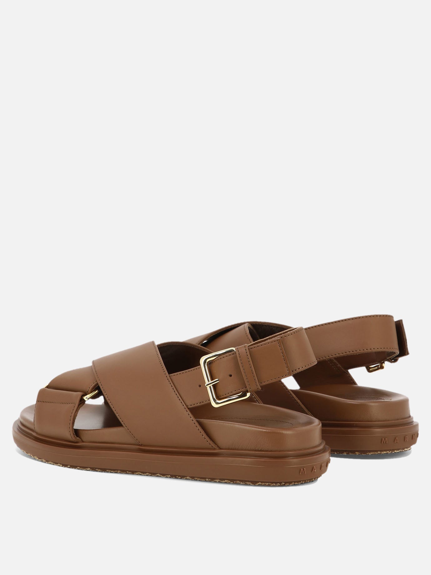 Flat sandals 100% leather - 100% rubber  Brown - Marni Women | PDP | VIETTI Online Store | thumbnail_4