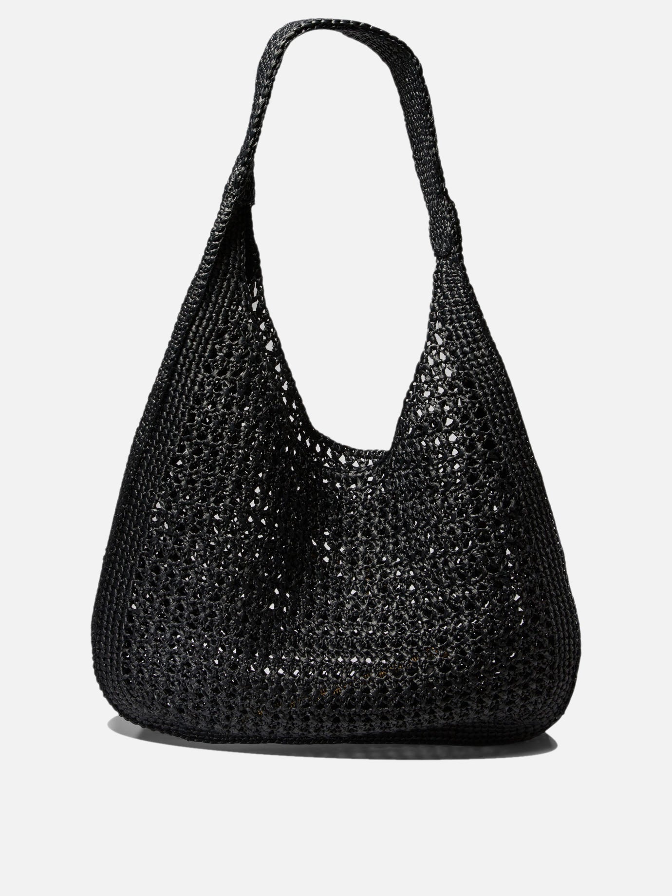 Miu Miu Crochet shoulder bag with logo Black