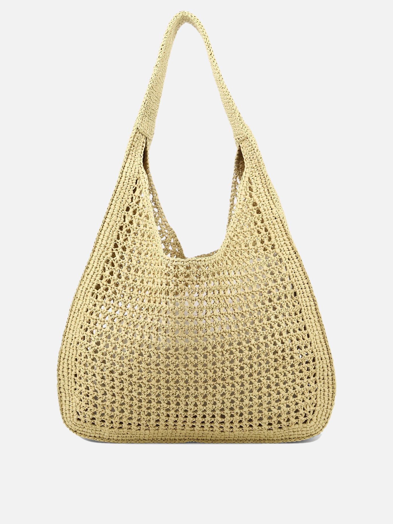 Miu Miu Crochet shoulder bag with logo Beige