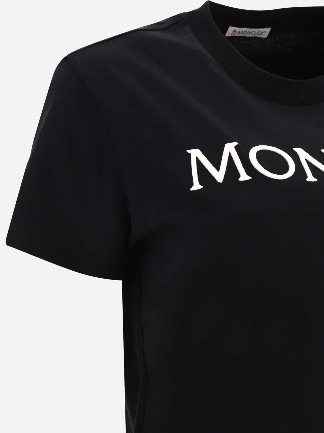 Crewneck t-shirts 100% cotton  Black - Moncler Women | PDP | VIETTI Online Store | thumbnail_4