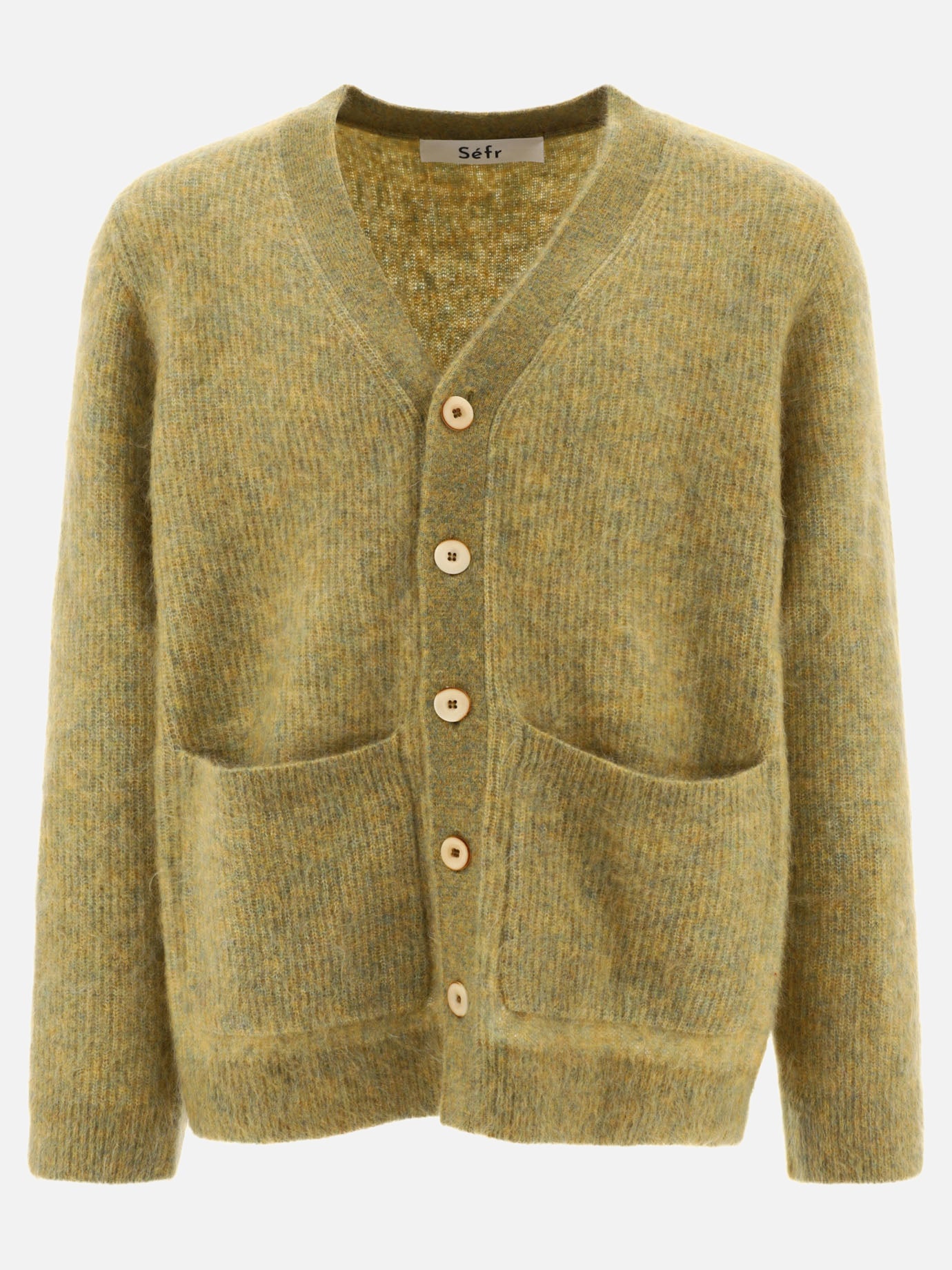 Cardigans 71% mohair 26% nylon 3% elastane  Green - Séfr Men | PDP | VIETTI Online Store | thumbnail