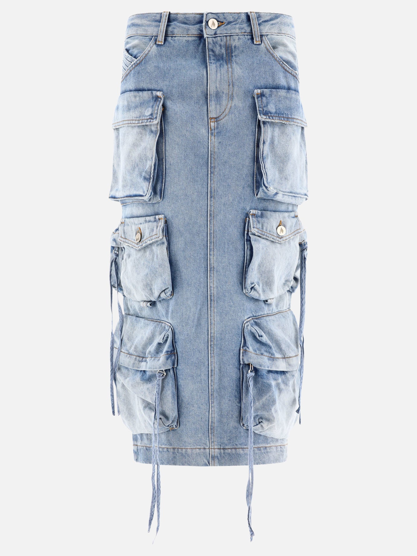 Midi skirts 100% cotton  Blue - The Attico Women | PDP | VIETTI Online Store | thumbnail