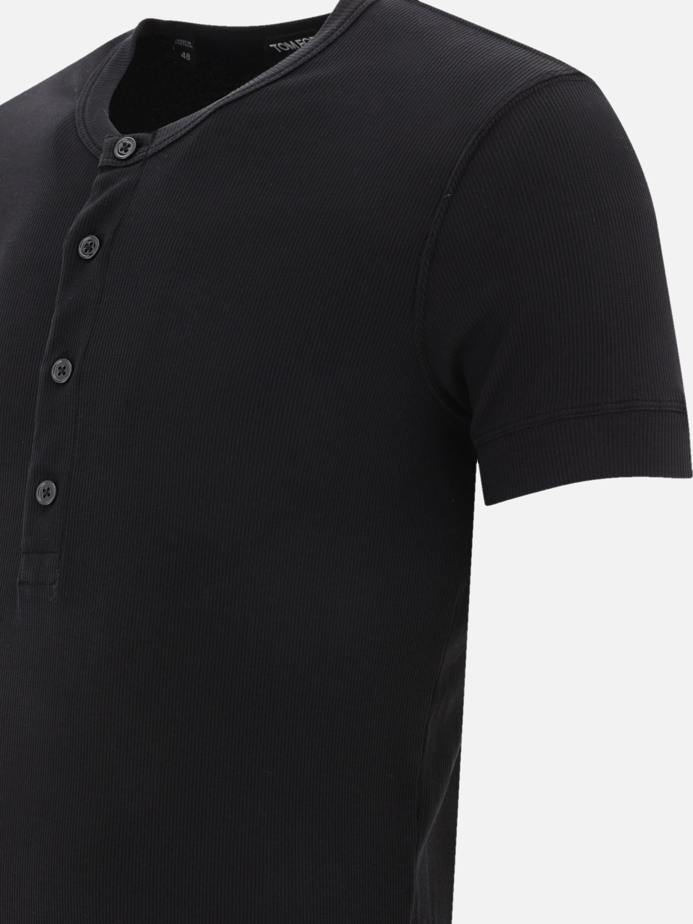 Henley t-shirts 64% lyocell 32% cotton 4% elastane  Black - Tom Ford Men | PDP | VIETTI Online Store | thumbnail_4