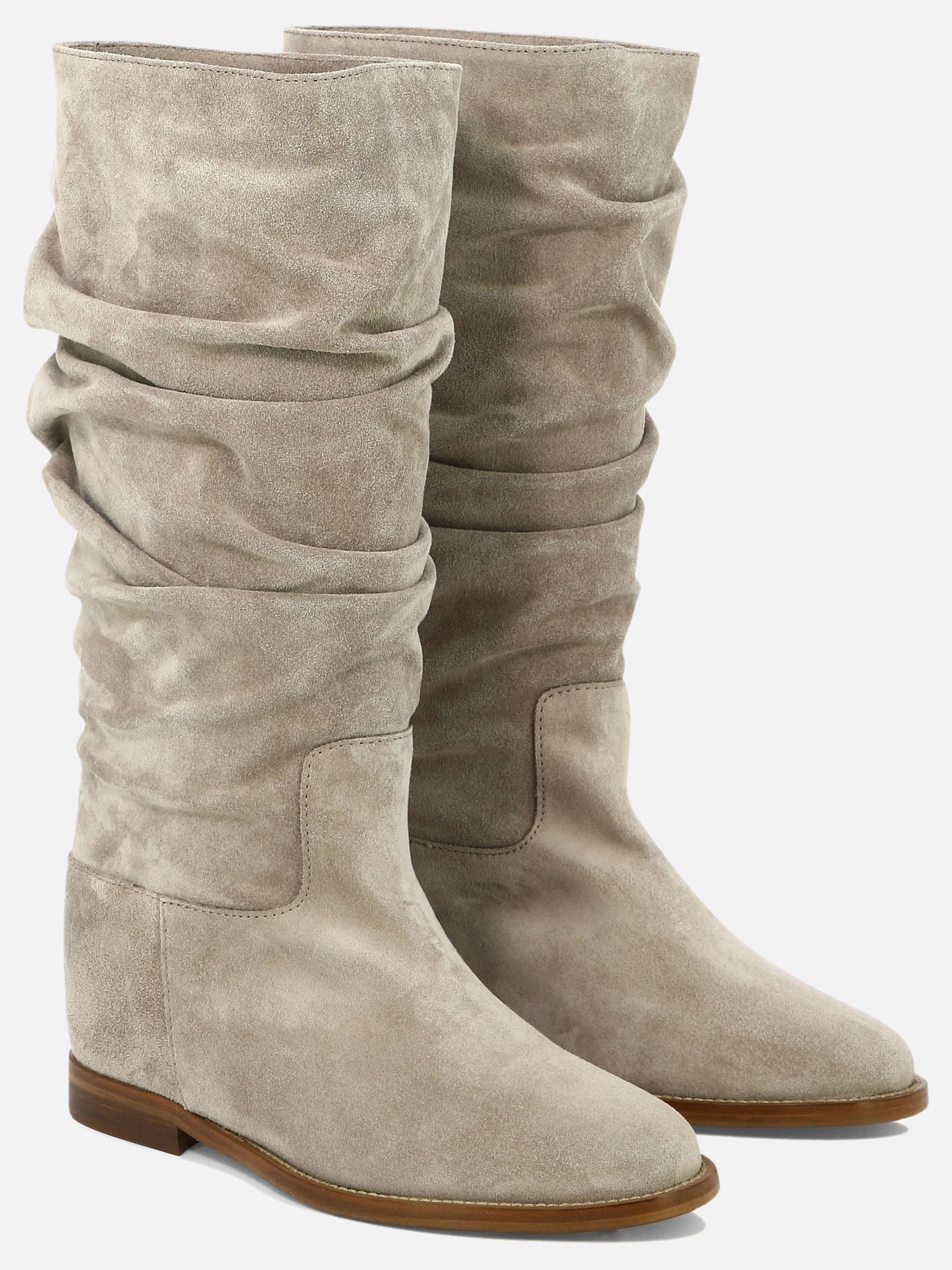 Knee-high 100% suede - 100% leather  Grey - Via Roma 15 Women | PDP | VIETTI Online Store | thumbnail_2