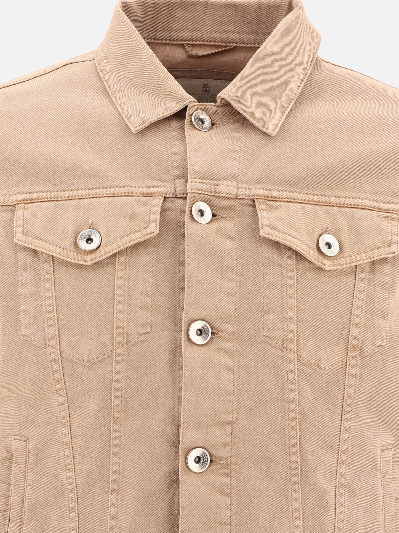 Giacche in denim Solid colour  Beige - Brunello Cucinelli Uomo | PDP | VIETTI Online Store | thumbnail_3