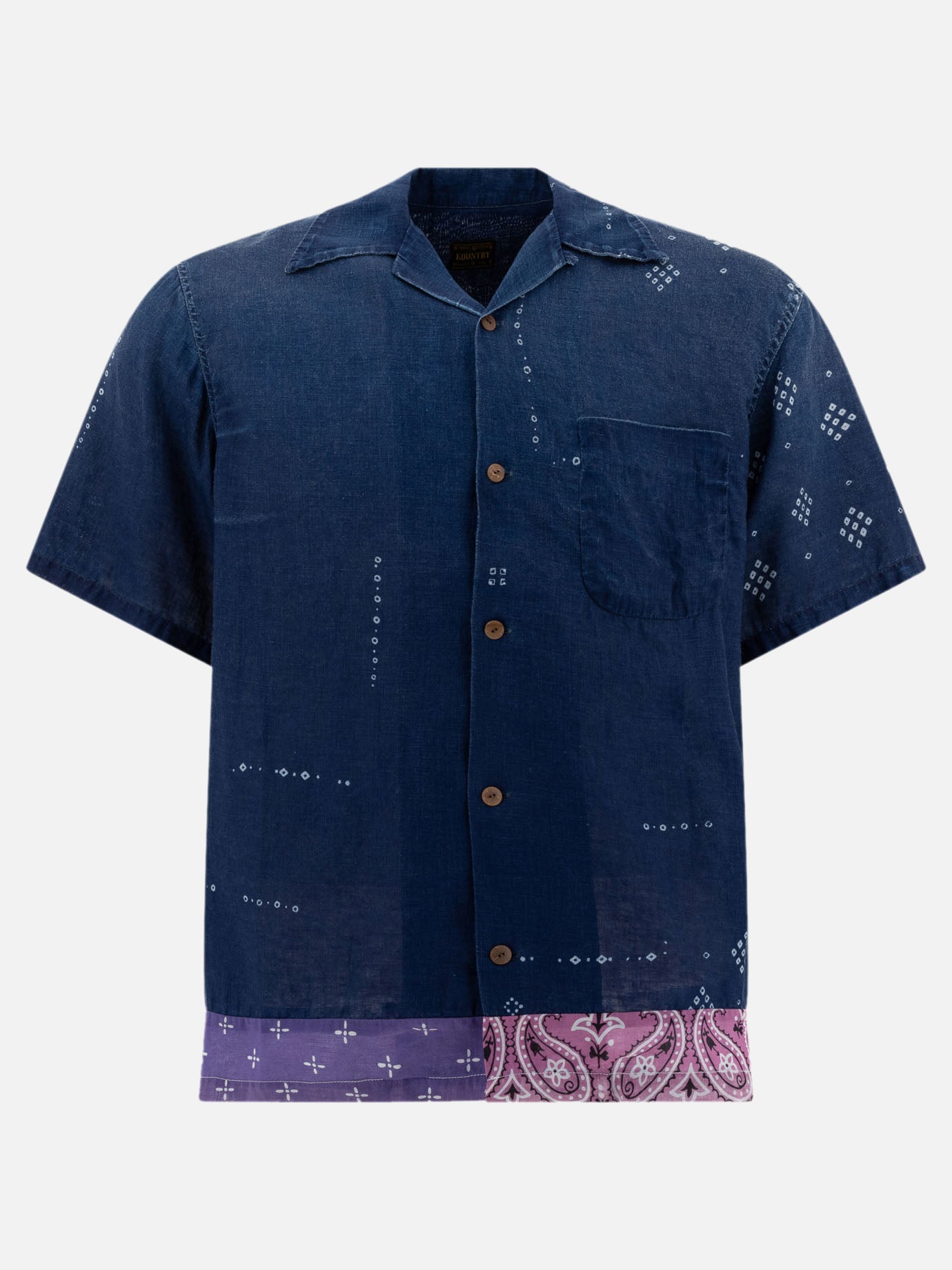 KAPITAL "Bandana Discharge" shirt Blue