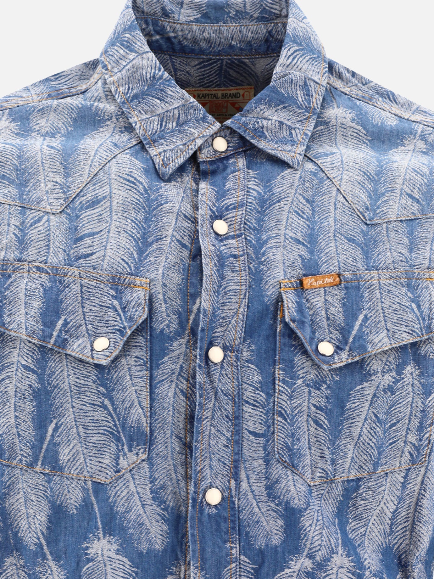 KAPITAL "Magpie" western shirt Light blue