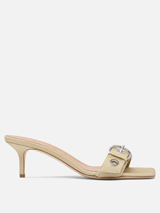 Heeled sandals 100% grosgrain - 100% cow leather  Beige - Aeyde Women | PLP | VIETTI Online Store 
