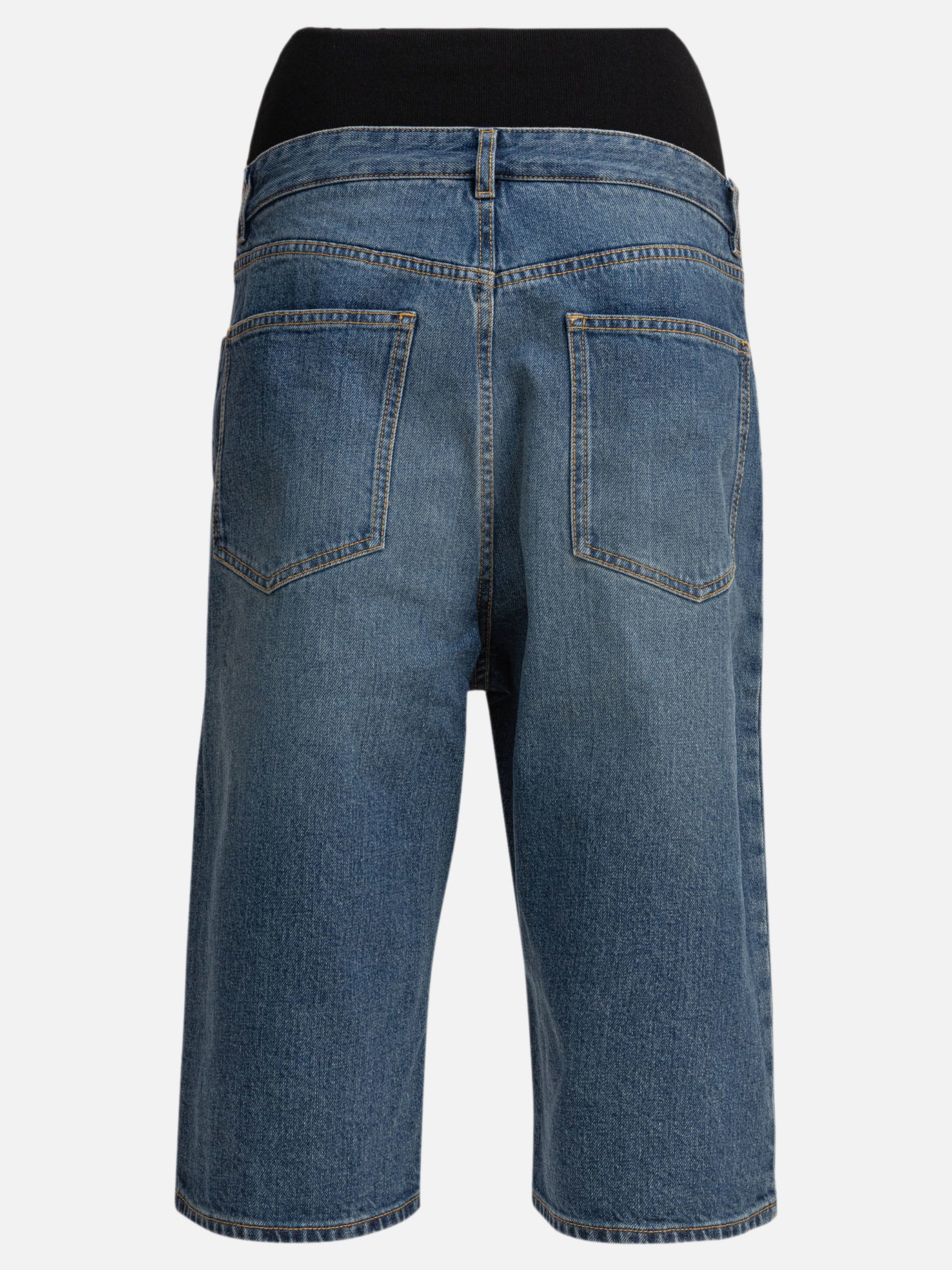 Alaïa Bermuda shorts with knit belt Blue