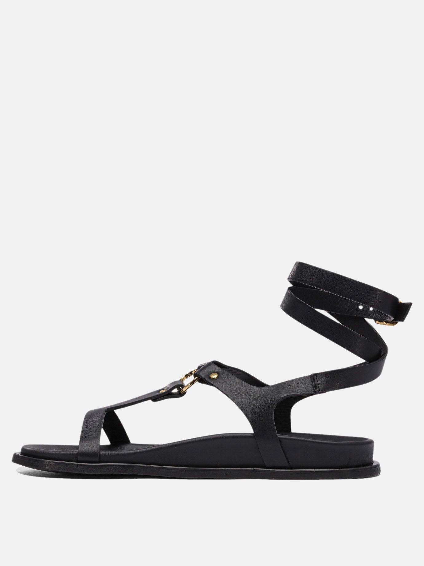 Flat sandals 100% cow leather - 100% cuerolite  Black - Alohas Women | PDP | VIETTI Online Store | thumbnail_3