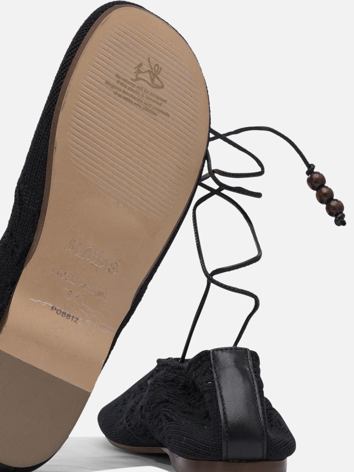 Ballerine classiche 50% relycled cotton 50% recycled polyester - 100% neolite  Nero - Alohas Donna | PDP | VIETTI Online Store | Zoom-Modal_5
