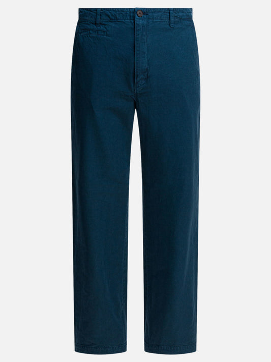 Leisure trousers Solid colour  Blue - Auralee Men | PDP | VIETTI Online Store 
