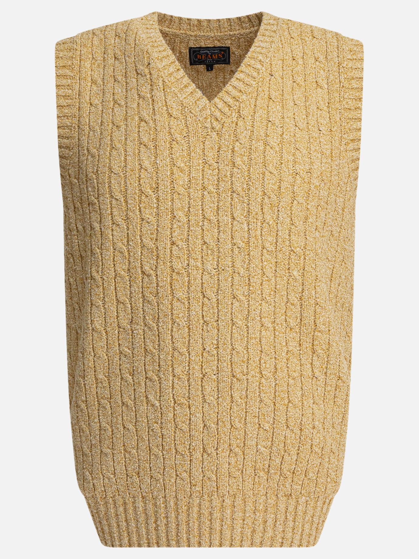 Beams Plus V-neck vest Beige