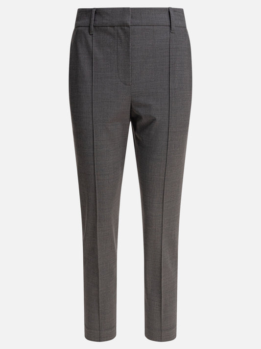 Pantaloni sartoriali Solid colour  Grigio - Brunello Cucinelli Donna | PLP | VIETTI Online Store 

