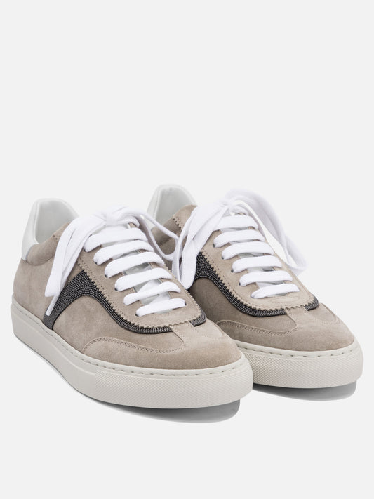 Sneaker basse 100% calf leather - 100% rubber  Grigio - Brunello Cucinelli Donna | PDP | VIETTI Online Store | 2
