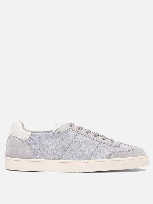 Sneaker basse 80% fabric 20% leather - 100% rubber  Grigio - Brunello Cucinelli Uomo | PLP | VIETTI Online Store 
