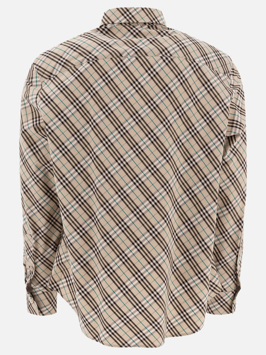 Burberry Cotton Check Shirt 16794608_S Beige 2