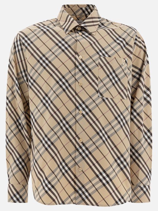 Burberry Cotton Check Shirt 18398031_S Beige 1