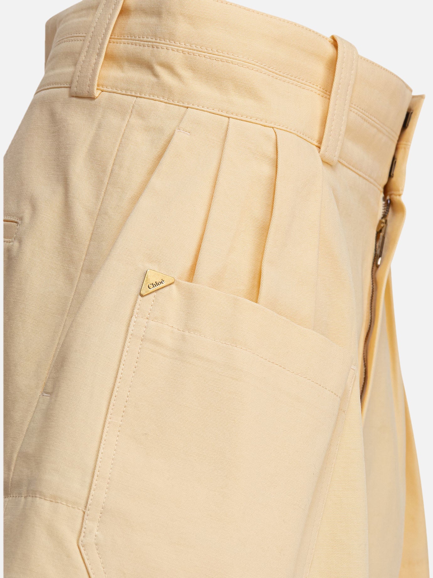 Chloé Mini shorts a vita alta 16586329_36 Beige thumbnail_4