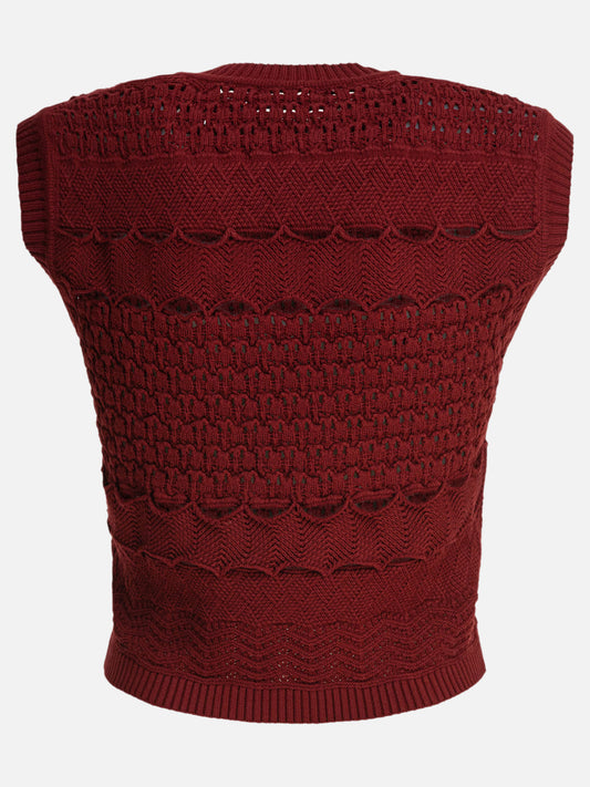 Elie Saab Textured knit top 12932905_S Bordeaux 2