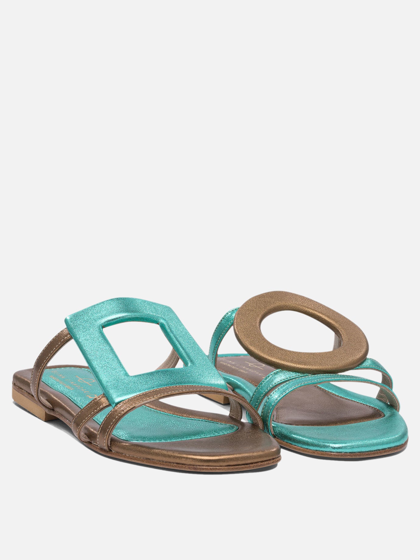 Flat sandals 100% leather - 90% leather 10% rubber  Light blue - Elina Linardaki Women | PDP | VIETTI Online Store | Zoom-Modal_2
