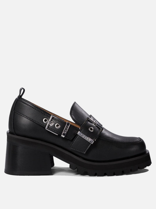 Loafers with platform and buckle